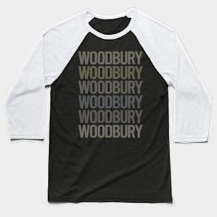 Gray Text Art Woodbury Baseball T-Shirt